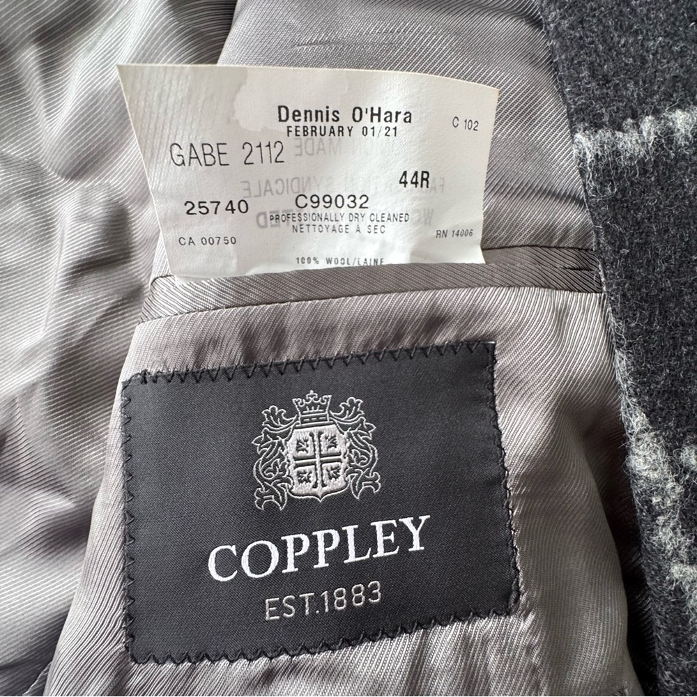 Coppley Gabe Windowpane Plaid Wool Sports Coat Blazer with Vest | 44 - Picture 10 of 12
